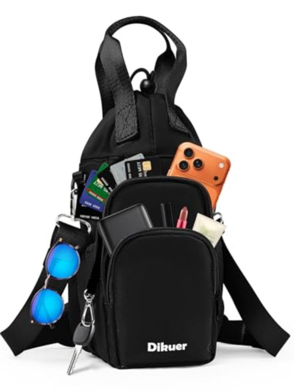 Water Bottle Carrier Bag with Phone Pocket and Adjustable Strap
